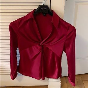 Ann Klein red blouse